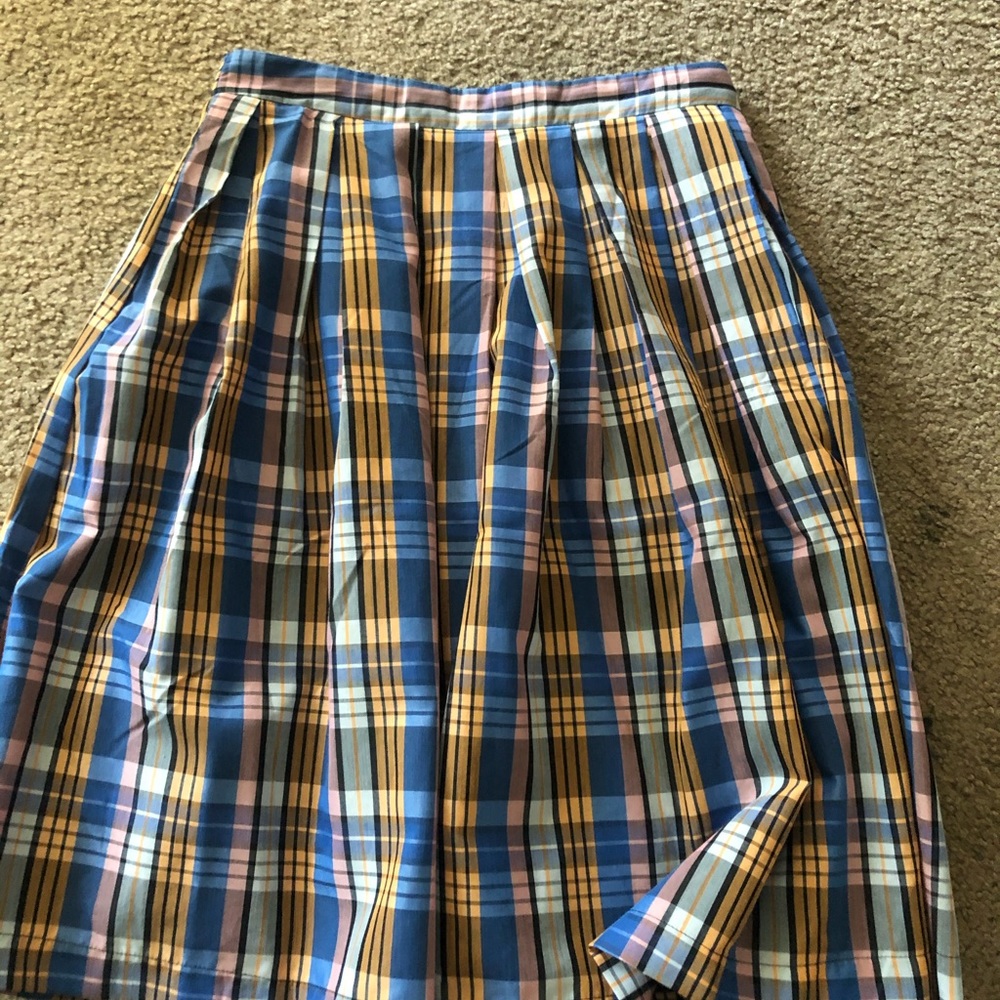 Vintage Blue Plaid Skirt